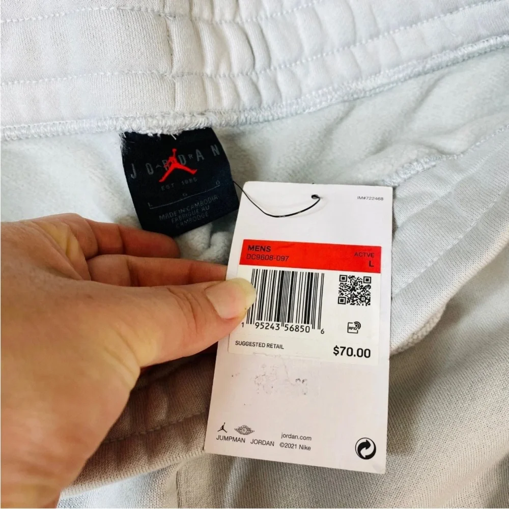 Nike Air Jordan Jump Man Bulls 91 92 93 Light Gray Sweat Pants Men Size L‎
